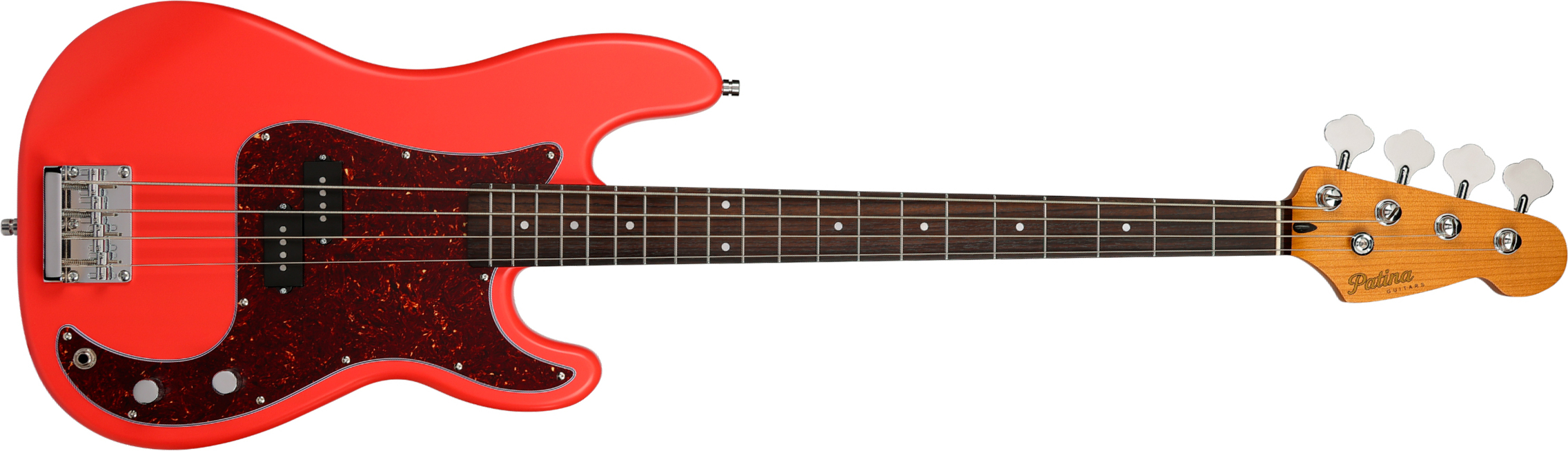 Patina Guitars Ppb3 Frd 1s Ht Rw - Fiesta Red - Bajo eléctrico de cuerpo sólido - Main picture