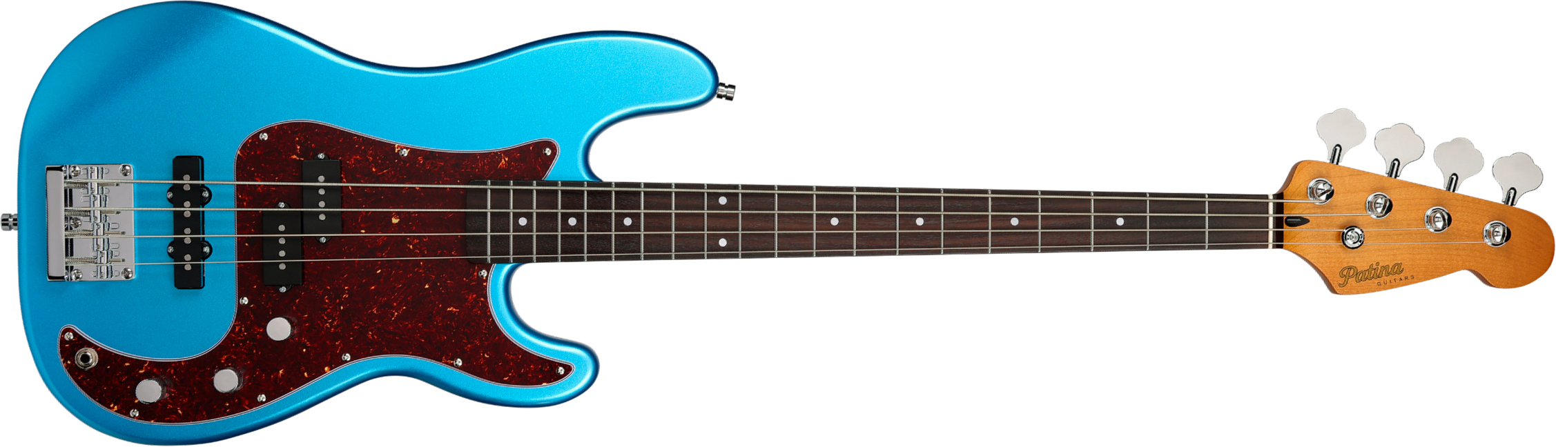 Patina Guitars Ppb3 Lpb 1s Ht Rw - Lake Placid Blue - Bajo eléctrico de cuerpo sólido - Main picture