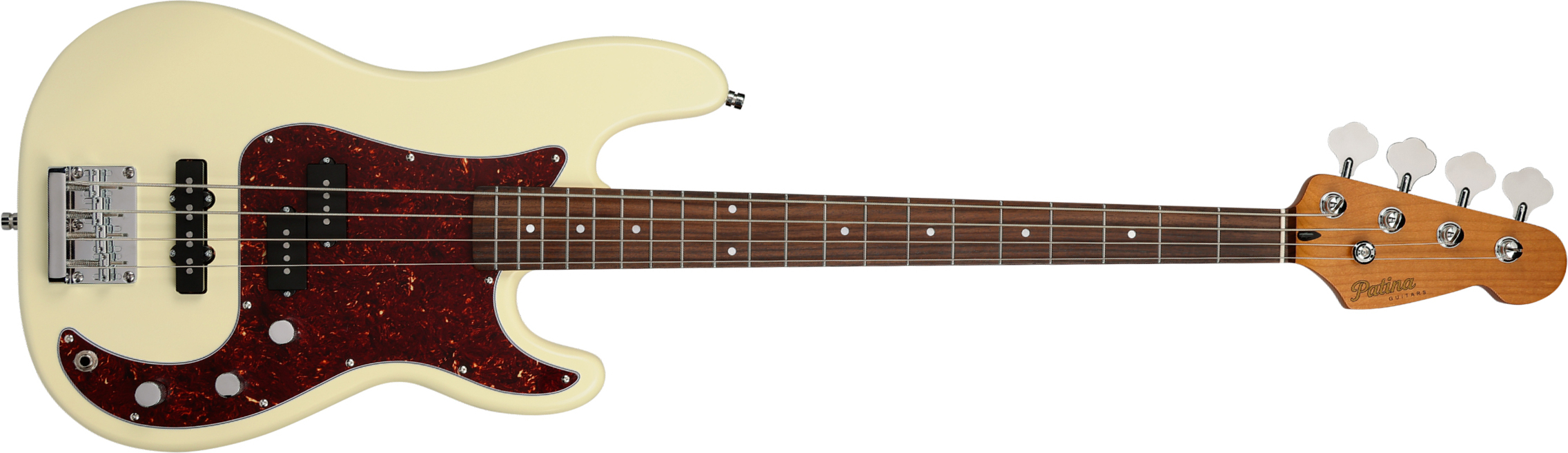 Patina Guitars Ppb3 Ow 1s Ht Rw - Olympic White - Bajo eléctrico de cuerpo sólido - Main picture