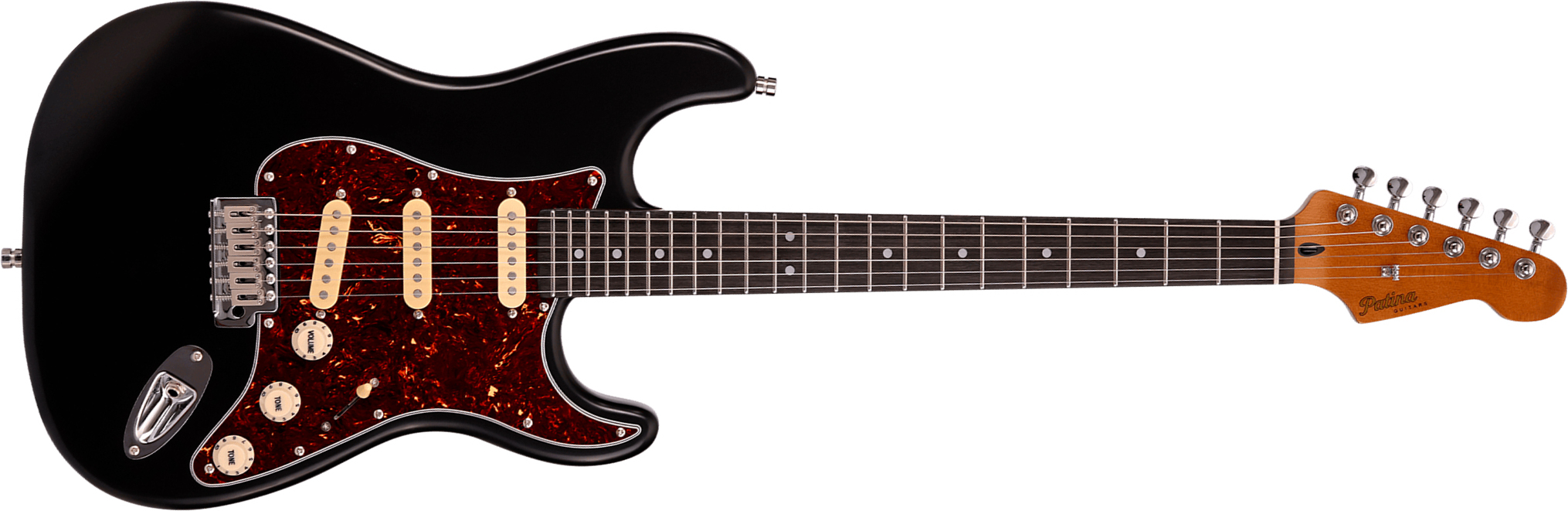 Patina Guitars Ps3 Bk 3s Trem Rw - Black - Guitarra eléctrica con forma de str. - Main picture