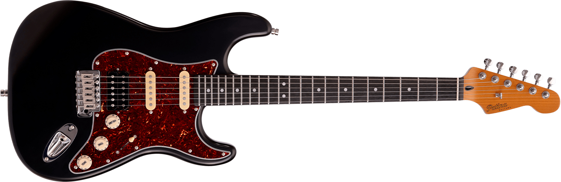 Patina Guitars Ps4 Bk Hss Trem Rw - Black - Guitarra eléctrica con forma de str. - Main picture