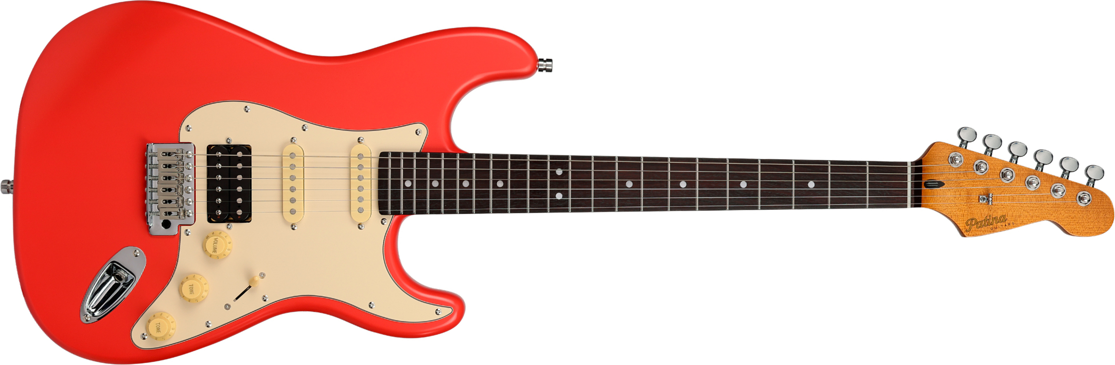 Patina Guitars Ps4 Frd Hss Trem Rw - Fiesta Red - Guitarra eléctrica con forma de str. - Main picture