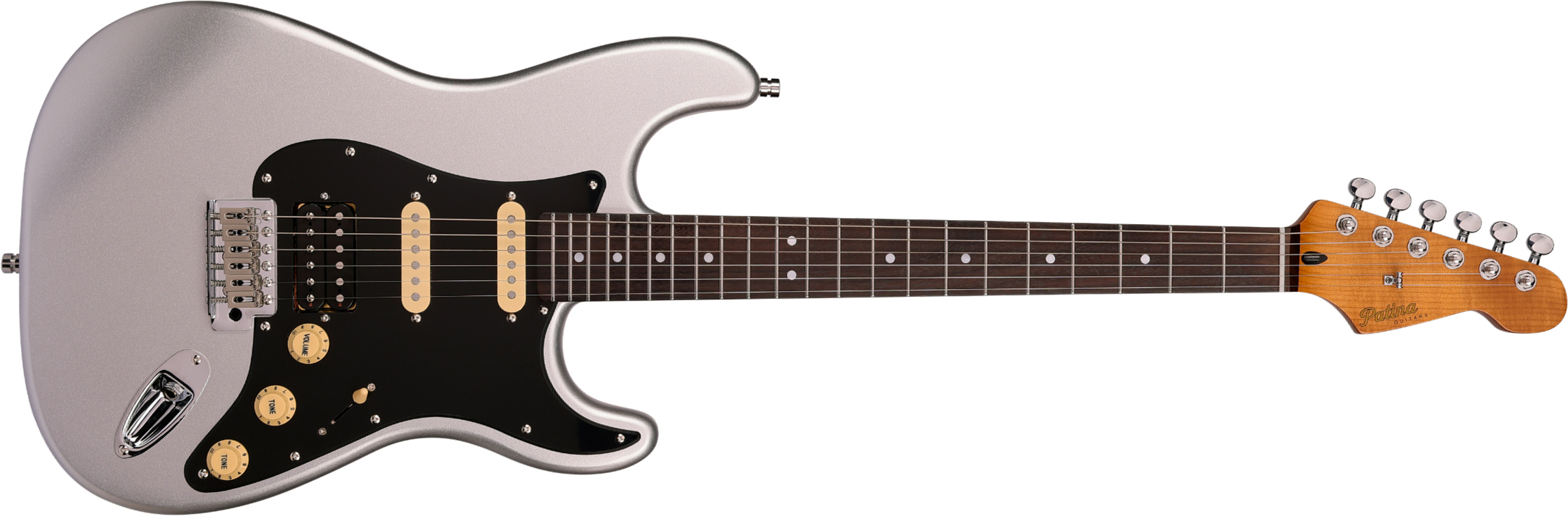 Patina Guitars Ps4 Sv Hss Trem Rw - Silver - Guitarra eléctrica con forma de str. - Main picture