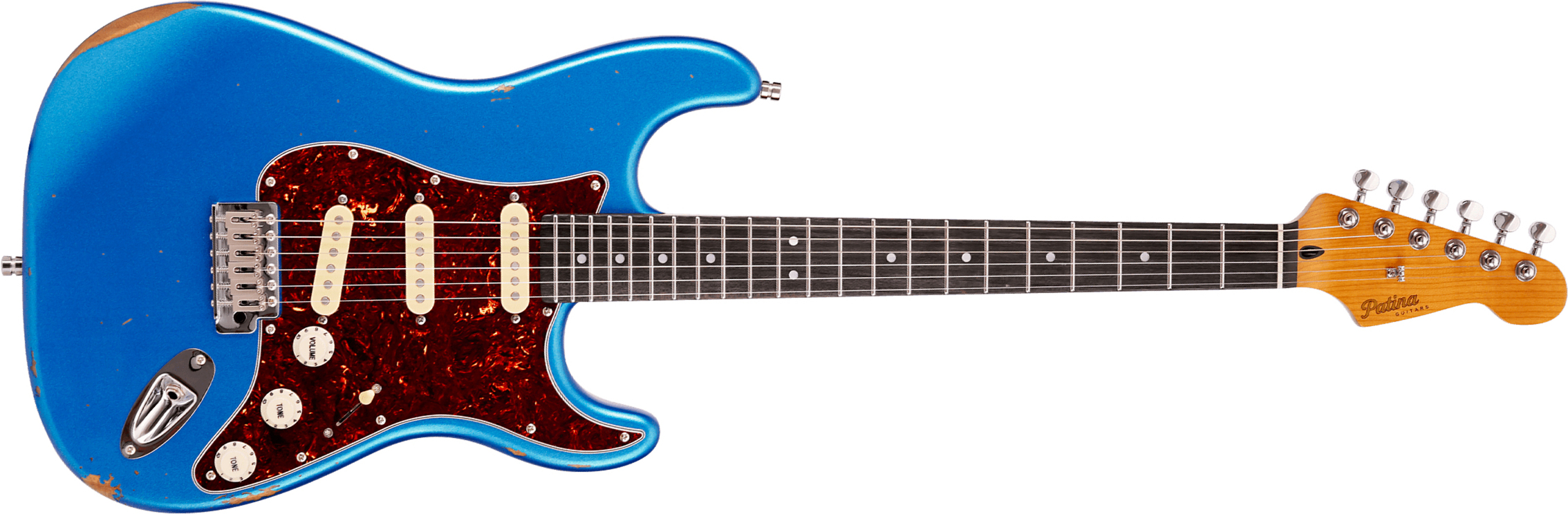 Patina Guitars Ps6 Lpb R 3s Trem Rw - Lake Placid Blue Relic - Guitarra eléctrica con forma de str. - Main picture