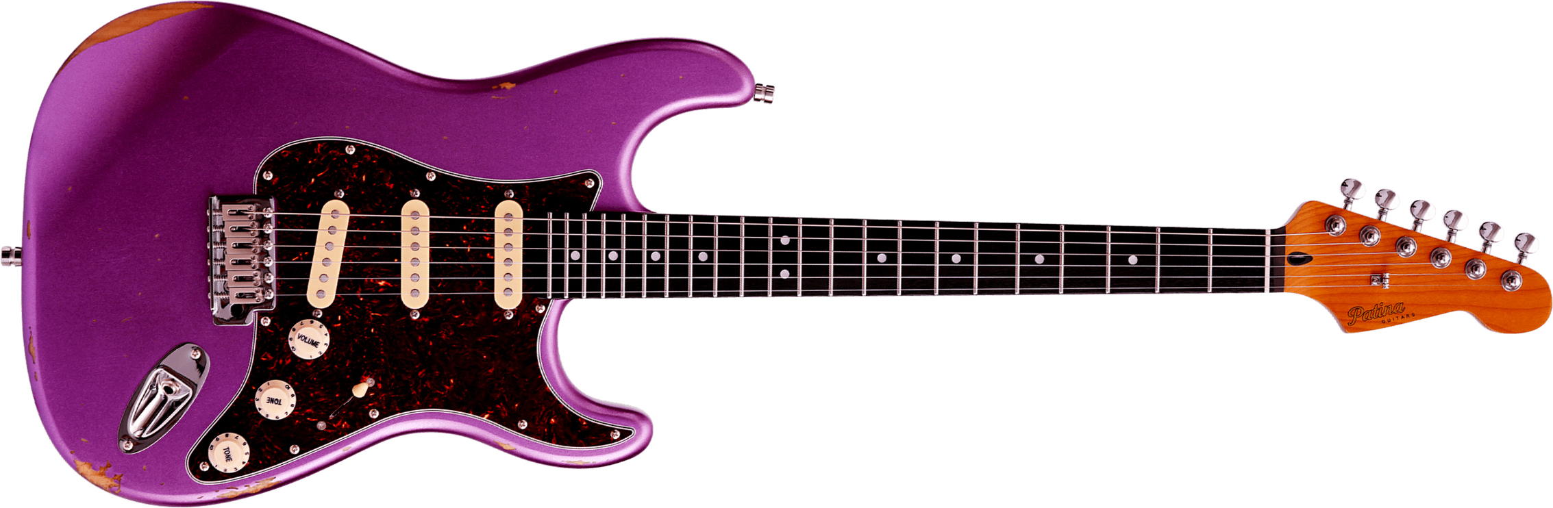 Patina Guitars Ps6 Pp R 3s Trem Rw - Purple Relic - Guitarra eléctrica con forma de str. - Main picture