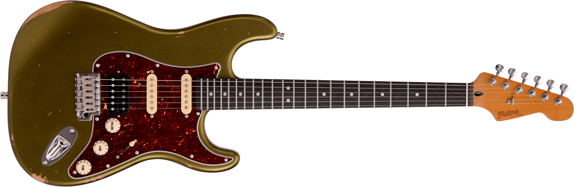 Patina Guitars Ps7 Sgr R Hss Trem Rw - Sherwood Green Relic - Guitarra eléctrica con forma de str. - Main picture