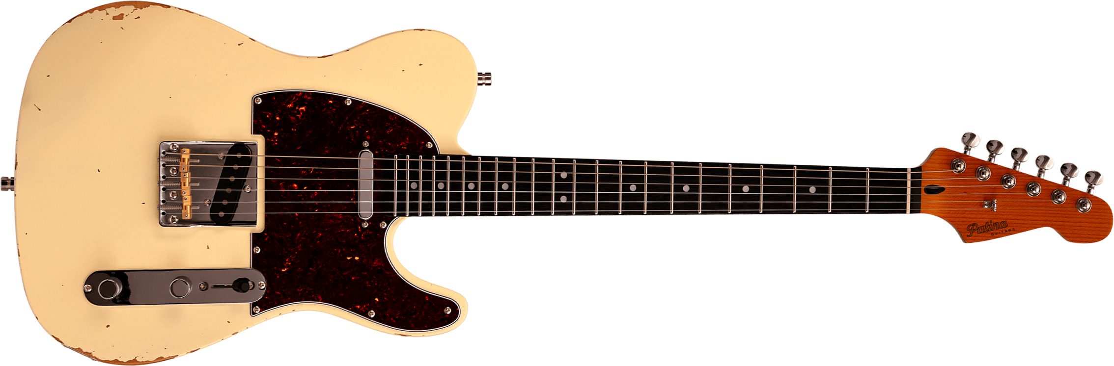 Patina Guitars Pt6 Ow R 2s Ht Rw - Olympic White Relic - Guitarra eléctrica con forma de tel - Main picture