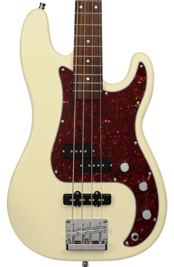 Bajo eléctrico de cuerpo sólido Patina guitars PPB-3 OW - Olympic white