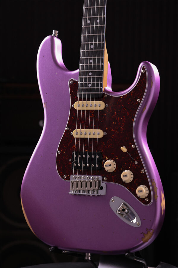Patina Guitars Ps7 Pp R Hss Trem Rw - Purple Relic - Guitarra eléctrica con forma de str. - Variation 2