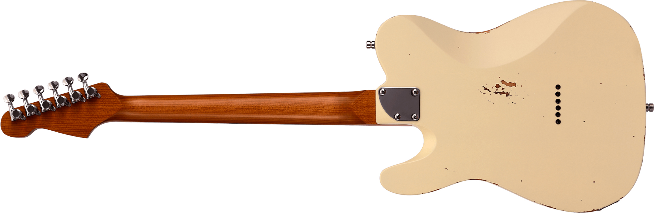 Patina Guitars Pt6 Ow R 2s Ht Rw - Olympic White Relic - Guitarra eléctrica con forma de tel - Variation 1
