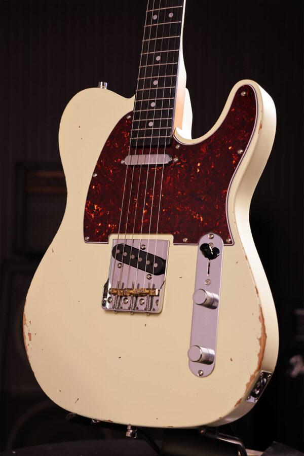 Patina Guitars Pt6 Ow R 2s Ht Rw - Olympic White Relic - Guitarra eléctrica con forma de tel - Variation 2