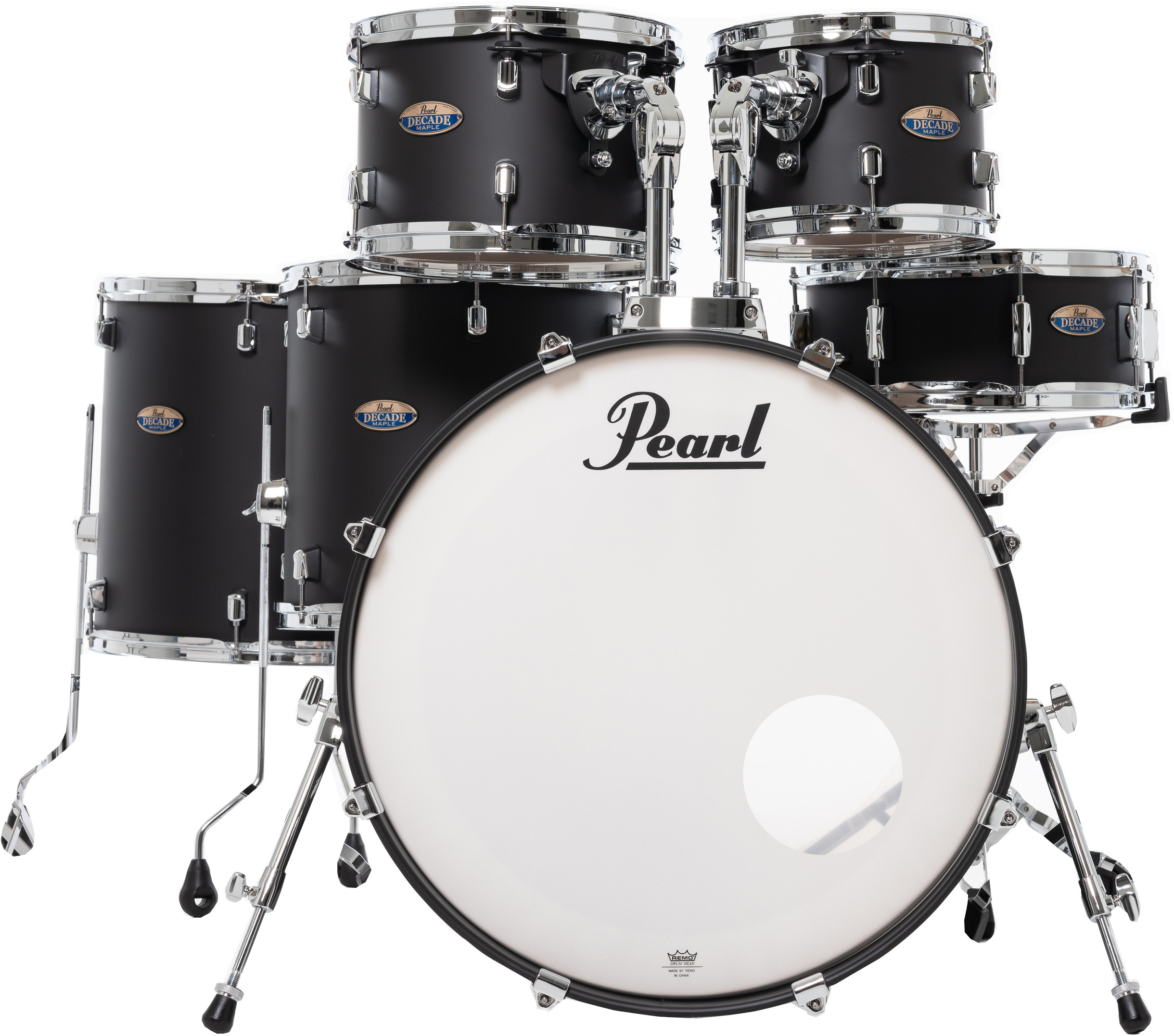 Pearl Decade Maple Hyper Rock 22 Satin Slate Black (sans Hardware) - 6 FÛts Et + - Satin Slate Black - Batería acústica rock - Main picture