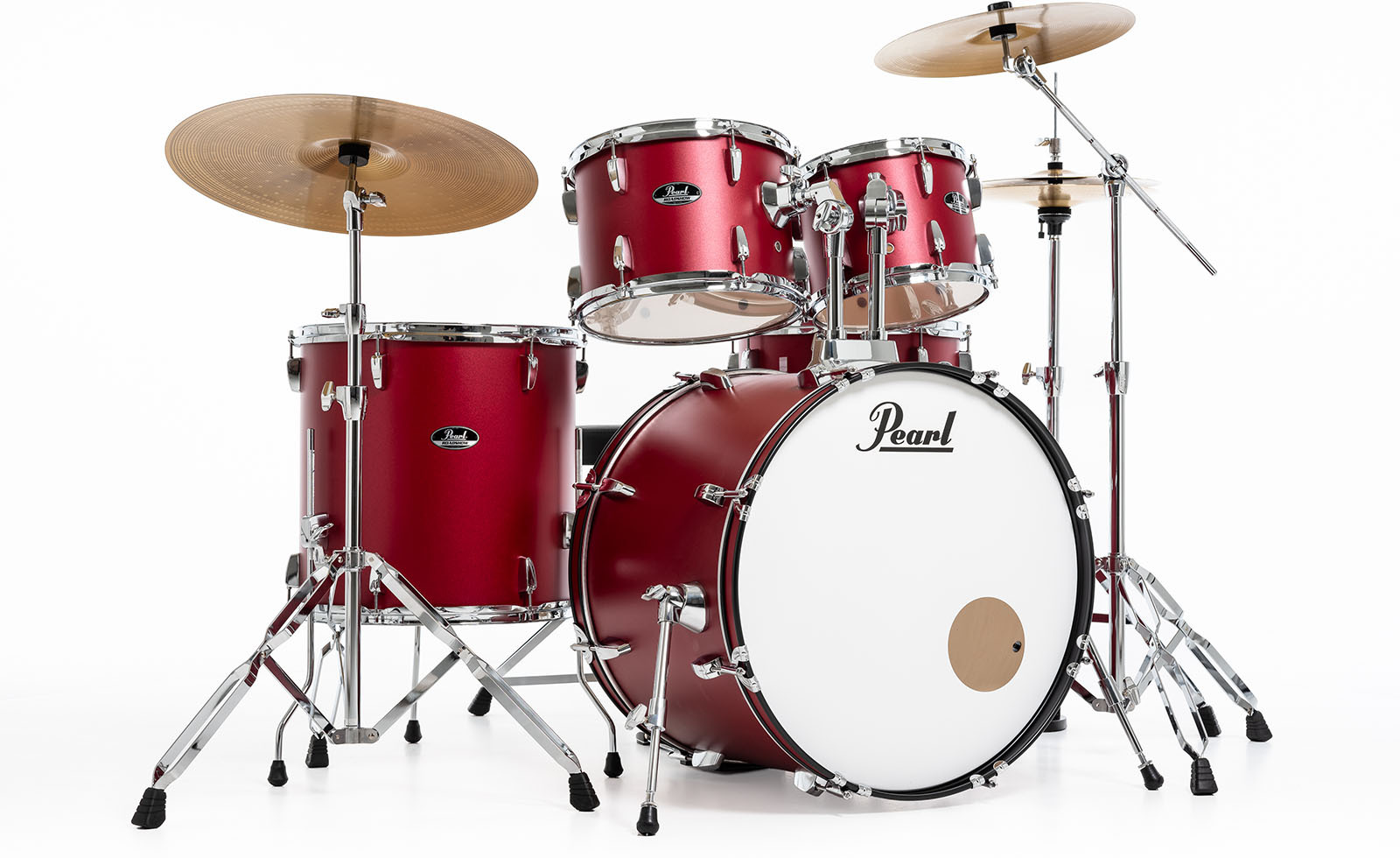 Pearl Roadshow Fusion 20 + B-50 + Ride 20 Matte Red - Matte Red - Batería acústica fusion - Main picture