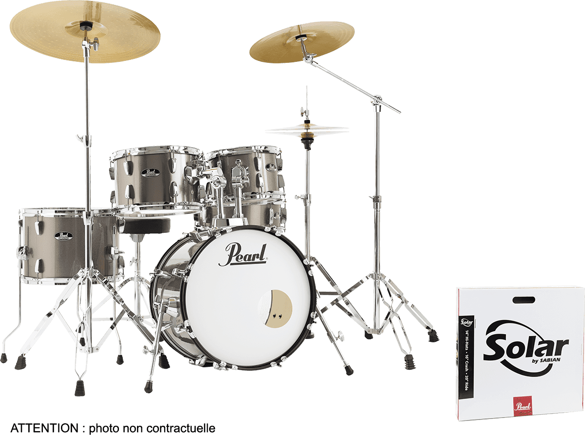 Pearl Roadshow Plus Junior 18'' + Pack Sabian Solar 3 Cy - 5 FÛts - Bronze Metallic - Batería acústica junior - Main picture
