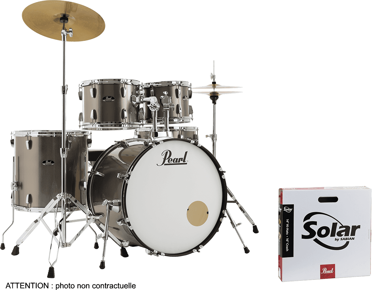 Pearl Rock 22 5 Futs + Pack Sabian Solar - Bronze Metallic - Batería acústica rock - Main picture