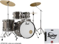Batería acústica rock Pearl Roadshow Stage 22 + B-50 + Ride 20 Solar - Bronze metallic