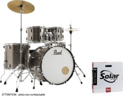 Batería acústica rock Pearl Roadshow Rock 22 + Pack Sabian Solar - Bronze metallic