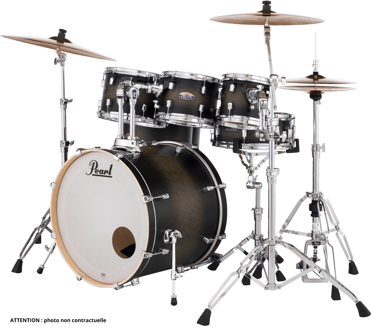 Pearl Decade Maple Stage 22 Satin Black Burst - Satin Black Burst - Batería acústica rock - Variation 1