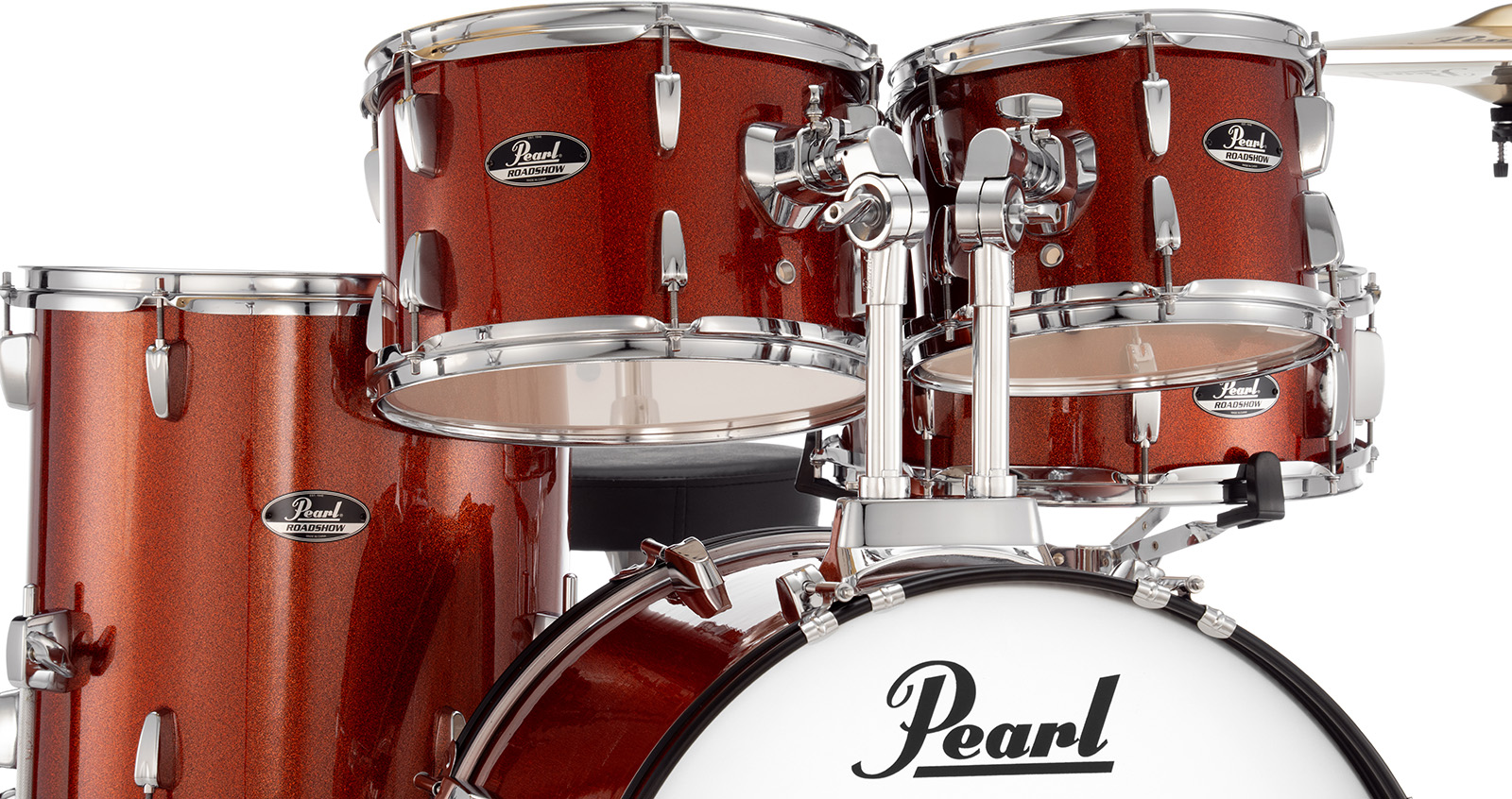 Pearl Roadshow Plus Fusion 20'' + Pack Sabian Solar 3 Cymbales - 5 FÛts - Burnt Orange Sparkle - Batería acústica fusion - Variation 5