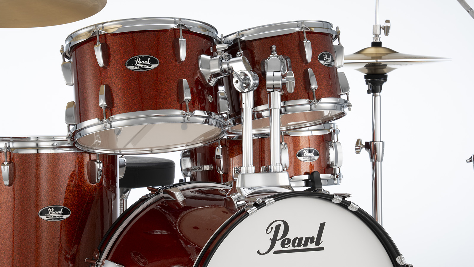 Pearl Roadshow Plus Rock 22'' + Pack Sabian Solar 3 Cymbales - 5 FÛts - Burnt Orange Sparkle - Batería acústica rock - Variation 2