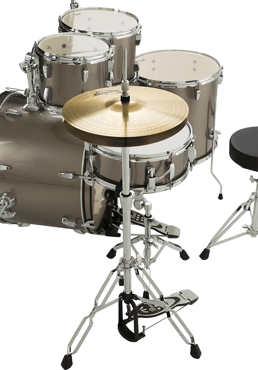 Pearl Rock 22 5 Futs + Pack Sabian Solar - Bronze Metallic - Batería acústica rock - Variation 3