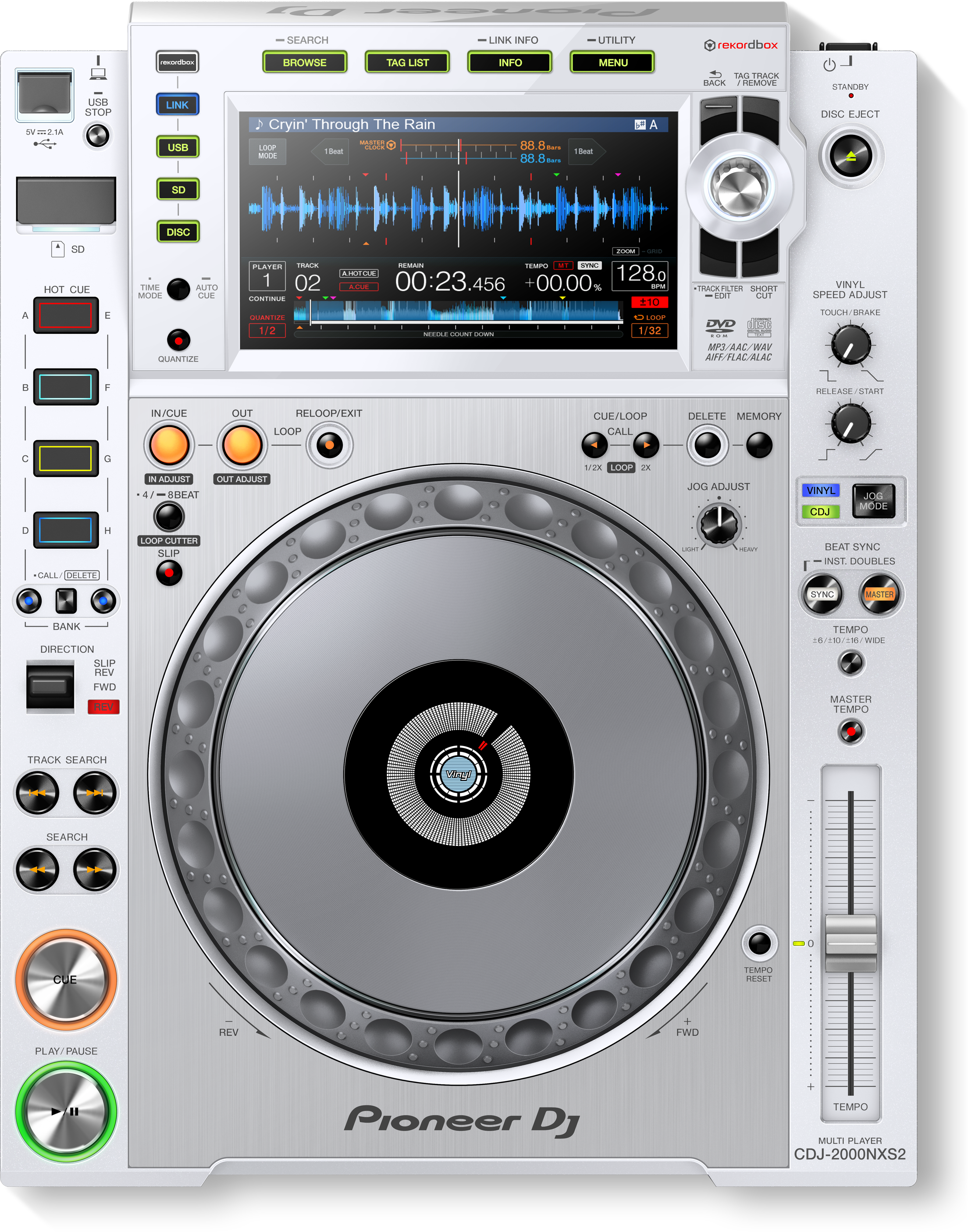 Pioneer Dj Cdj-2000nxs2-white - - Plato MP3 & CD - Variation 1