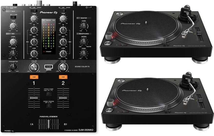Full dj set Pioneer dj 2 x PLX-500-K + DJM-250MK2