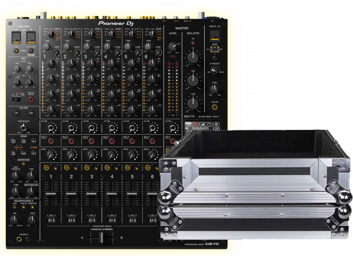 Pioneer Dj Djm-v10 + Fcm V10 - Case/flight/decksaver - Main picture