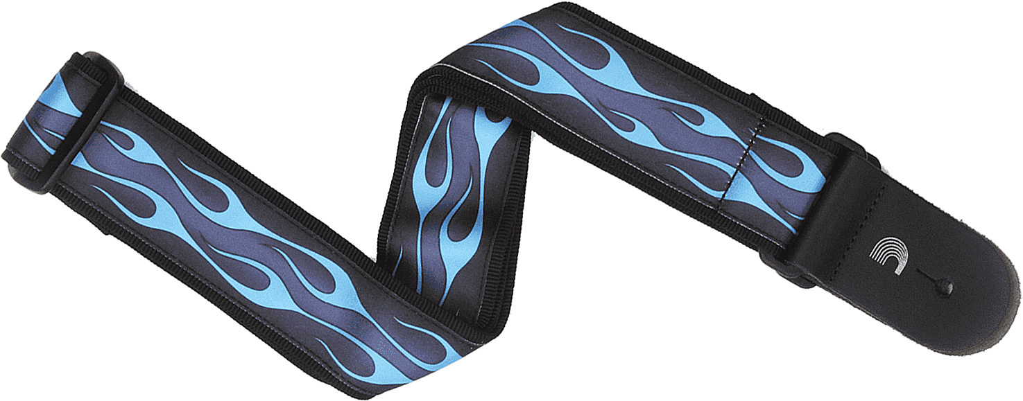 Planet Waves Rock Hot Rod Flame Blue Woven Guitar Strap - Correa - Main picture