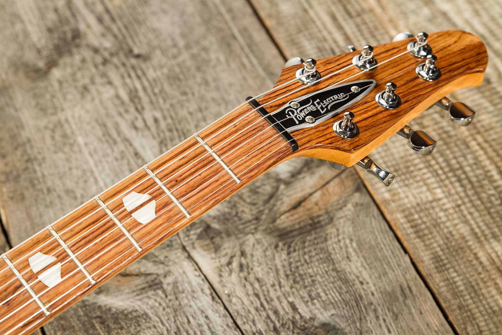 Powers Electric A-type 2s Ff42 Ht Mn #a494 - Black Olive - Guitarra electrica retro rock - Variation 7