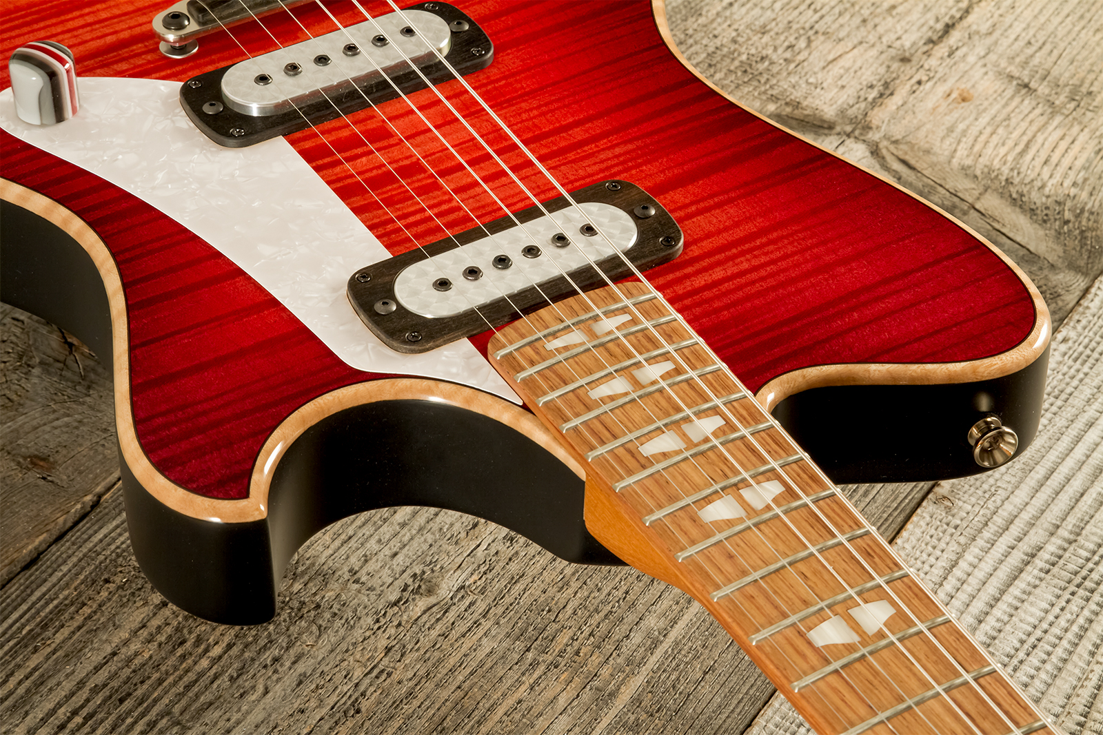 Powers Electric A-type Hardtail 2s Ff42 Ht Rw #a420 - Cosmo Red - Guitarra electrica retro rock - Variation 4