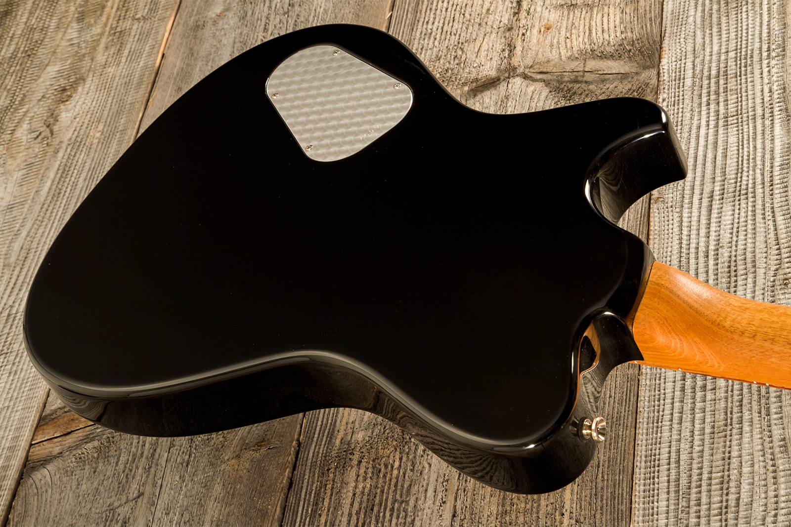 Powers Electric A-type Pf42 Vibrato 2s Trem Rw #a697 - Jet Black - Guitarra electrica retro rock - Variation 3