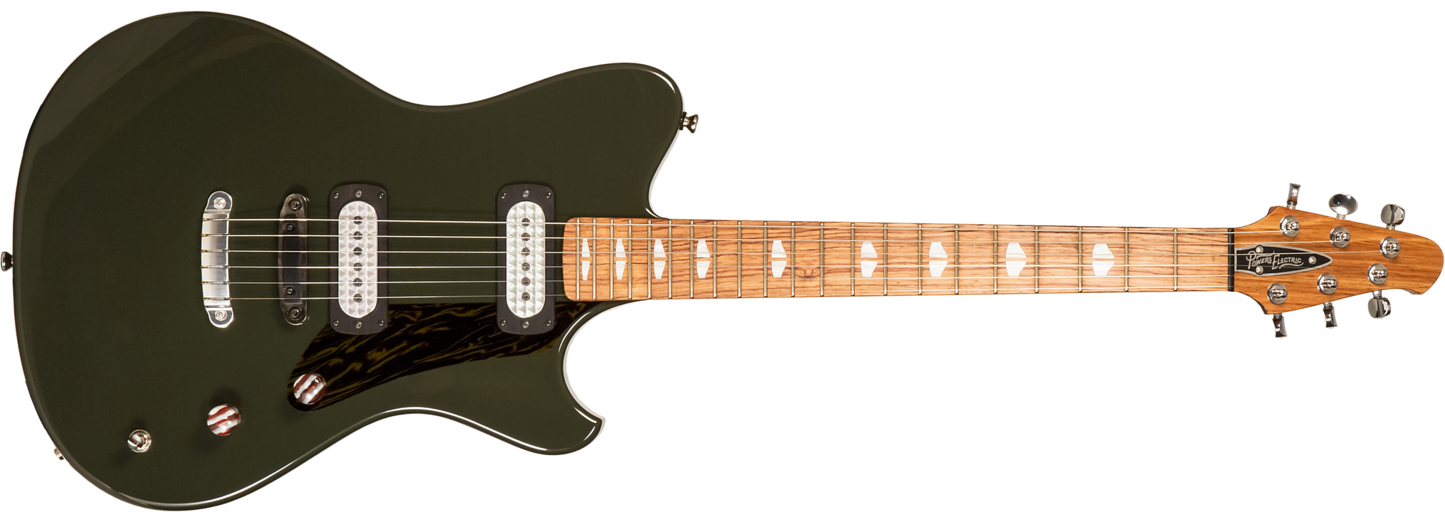 Powers Electric A-type 2s Ff42 Ht Mn #a494 - Black Olive - Guitarra electrica retro rock - Main picture