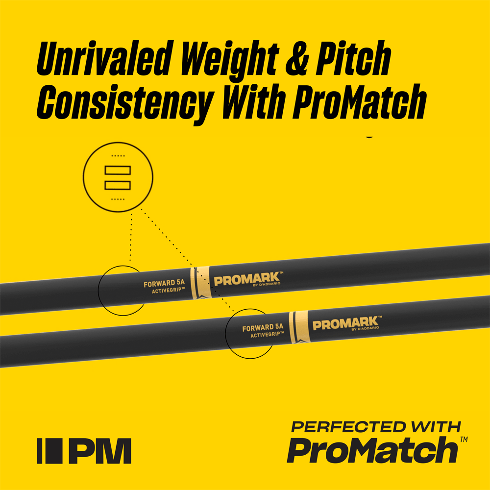 Pro Mark R5abag Rebound 5ab Activegrip Hickory Drumstick, Acorn Wood Tip - Baquetas para batería - Variation 3
