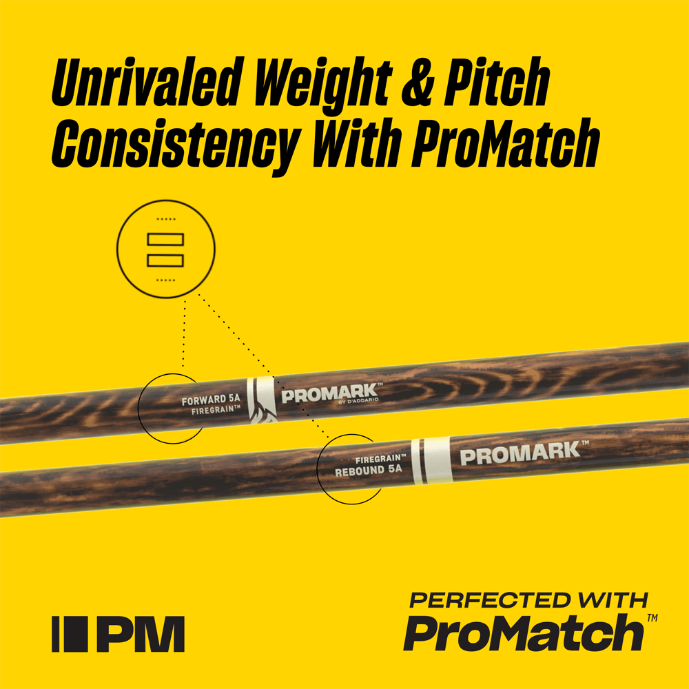 Pro Mark R5abfg Rebound 5ab Firegrain Hickory Drumstick, Acorn Wood Tip - Baquetas para batería - Variation 3