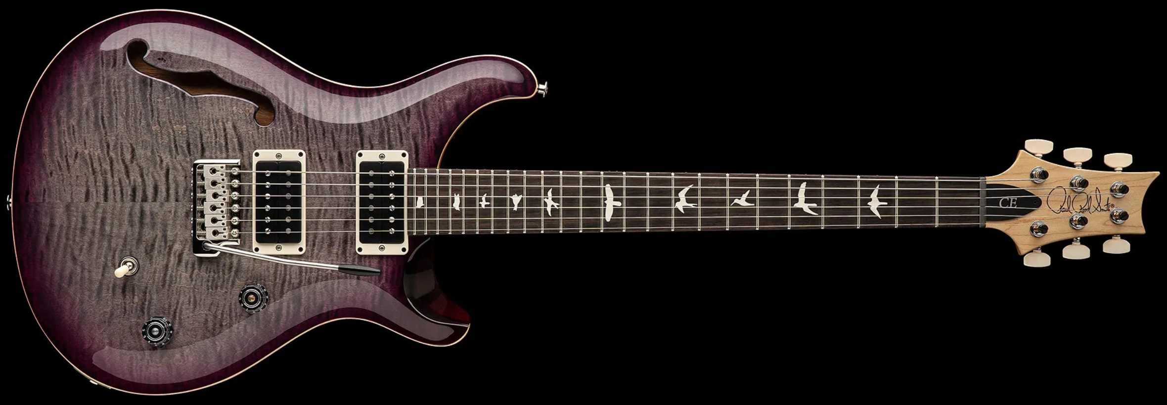 Prs Ce 24 Semi-hollow Bolt-on Usa 2h Trem Rw - Faded Gray Black Purple Burst - Guitarra eléctrica semi caja - Variation 3