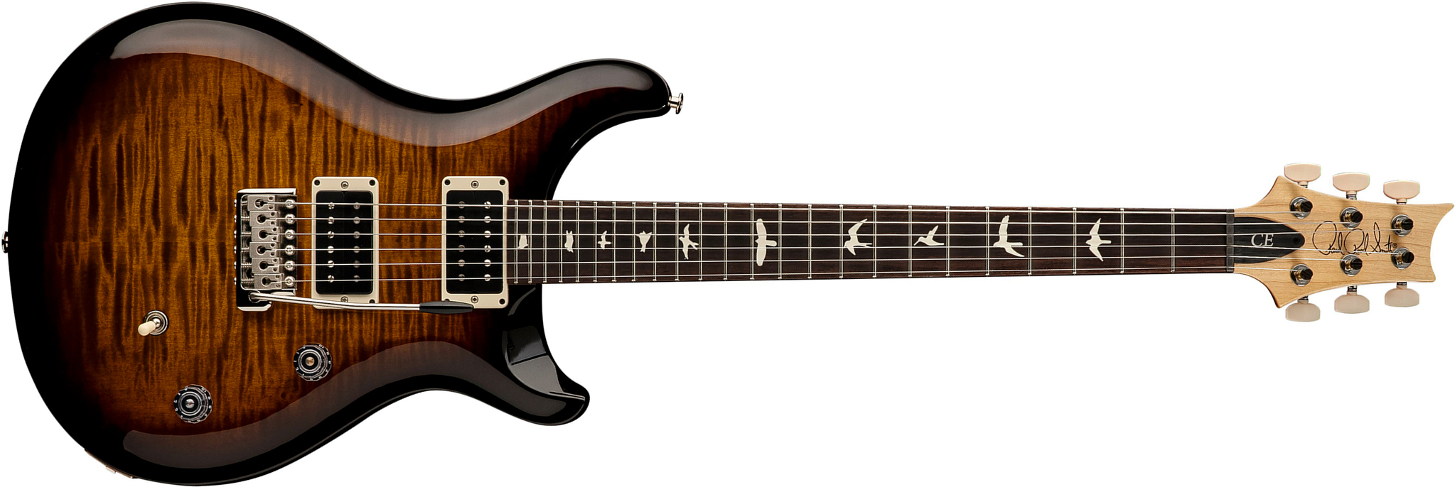 Prs Ce24 Bolt-on Usa 2h 85/15 Trem Rw - Black Amber - Guitarra eléctrica de doble corte - Main picture