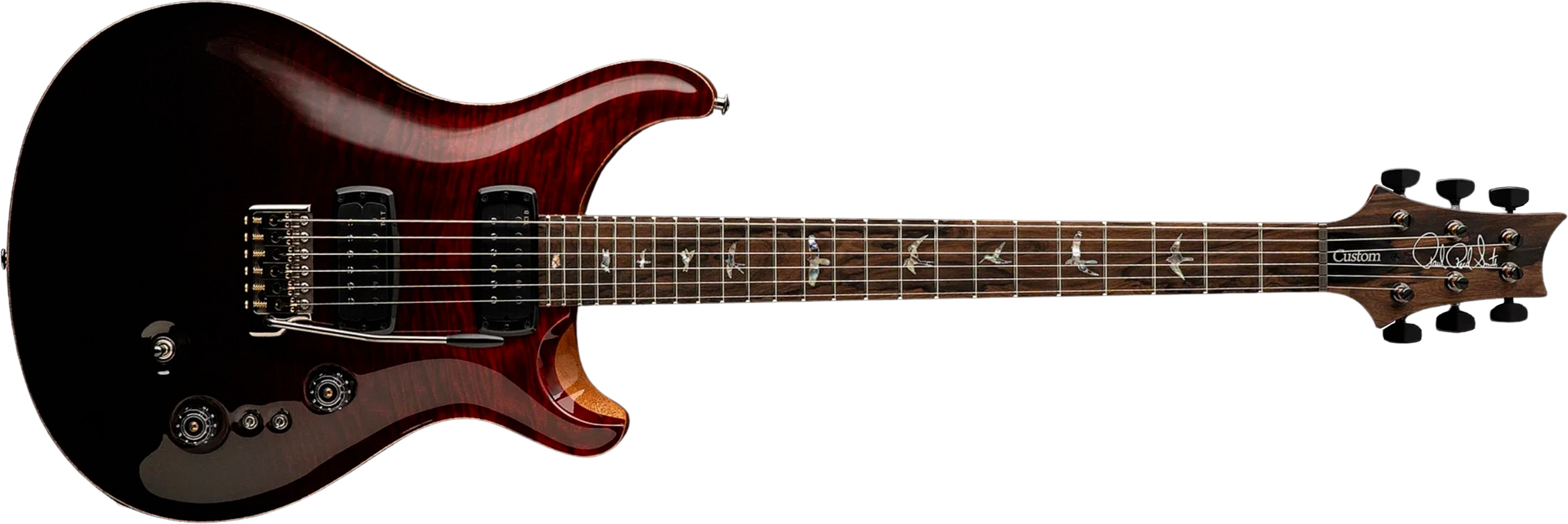Prs Custom 24-08 Mango Top Ltd Usa 2h Trem Rw - Fire Red Gray/black Fade - Guitarra eléctrica de doble corte - Main picture