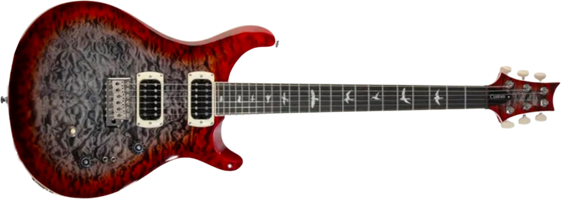 Prs Custom 24-08 Quilt Se (wing Tuners) 2h Trem Rw - Charcoal Cherry Burst - Guitarra eléctrica de doble corte - Main picture