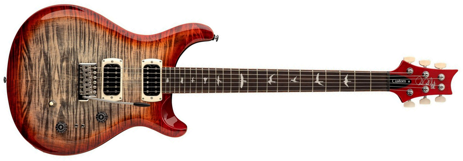 Prs Custom 24-08 Se (wing Tuners) 2h Trem Rw - Charcoal Cherry Burst - Guitarra eléctrica de doble corte - Main picture