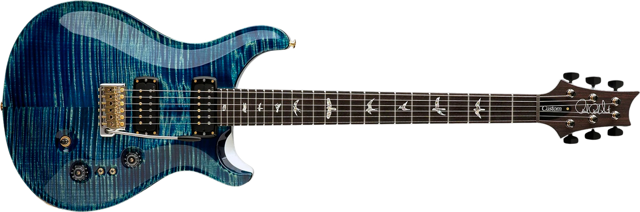 Prs Custom 24-08 Usa 2h Tci Trem Rw - River Blue Pearl - Guitarra eléctrica de doble corte - Main picture