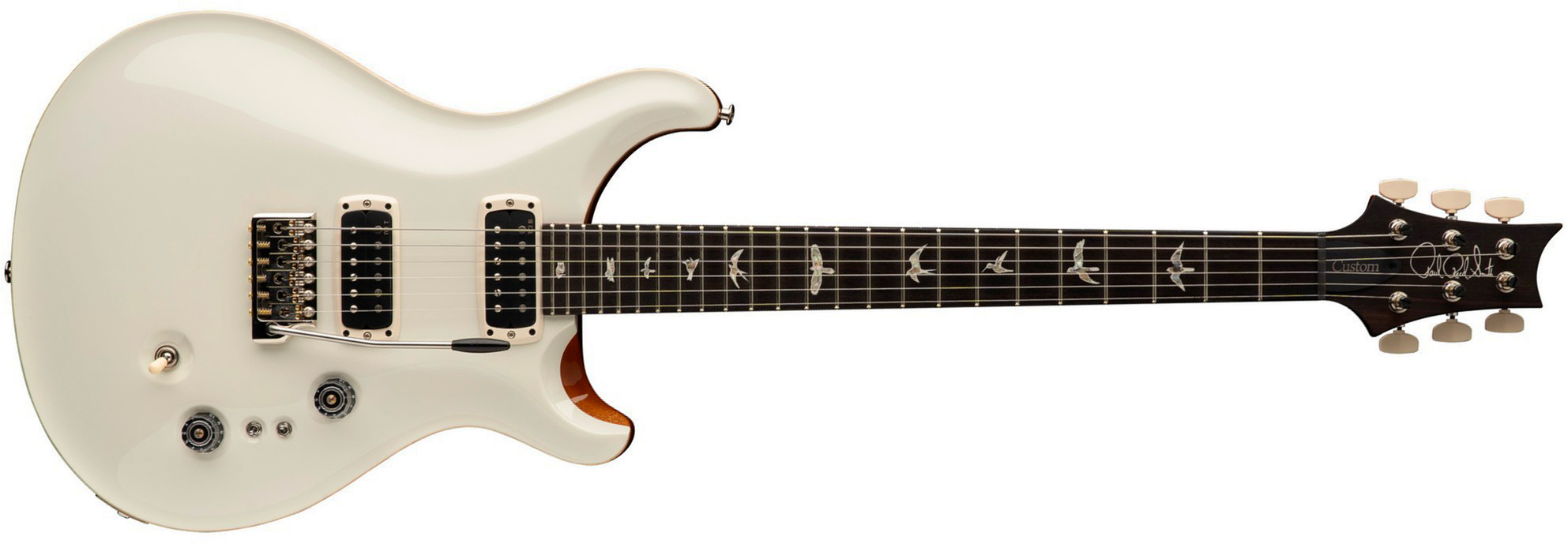 Prs Custom 24-08 Usa 2h Tci Trem Rw - Antique White Top / Natural Back - Guitarra eléctrica de doble corte - Main picture