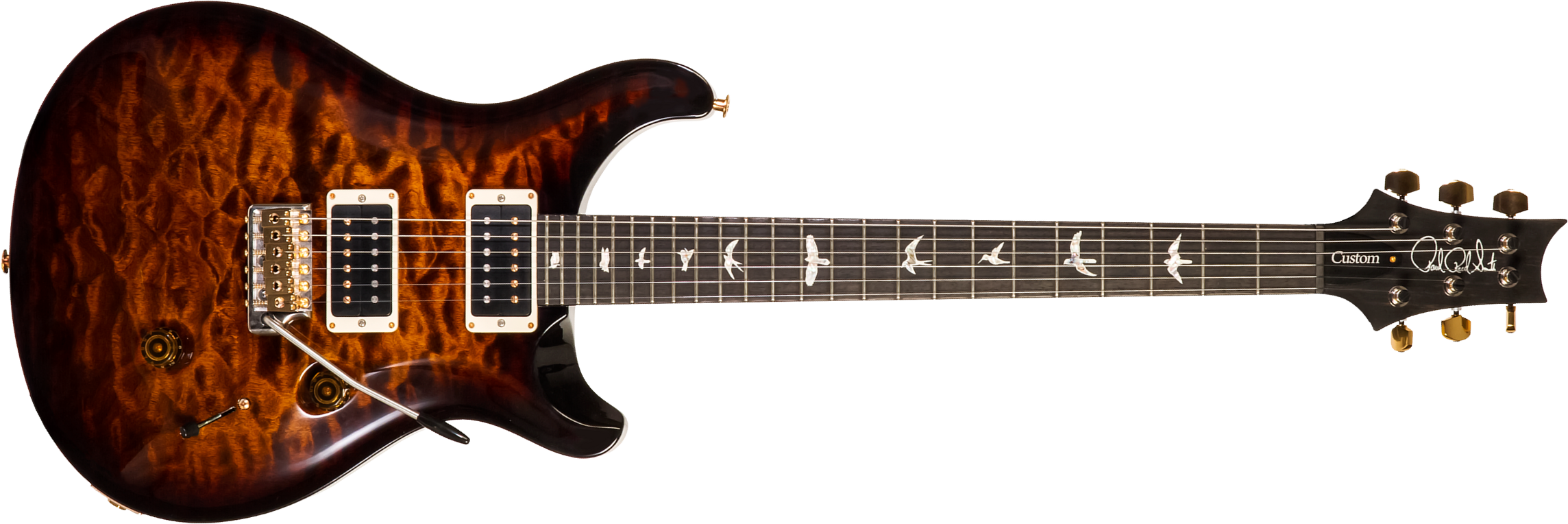 Prs Custom 24 10 Top Usa 2h Trem Rw #21-0332207 - Black Gold Burst - Guitarra eléctrica de doble corte - Main picture