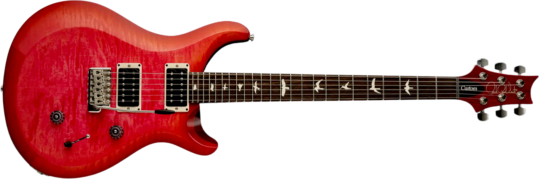 Prs Custom 24 10th Ann. S2 Ltd Usa 2h 85/15 Ht Rw - Bonni Pink Cherry Burst - Guitarra eléctrica de doble corte - Main picture