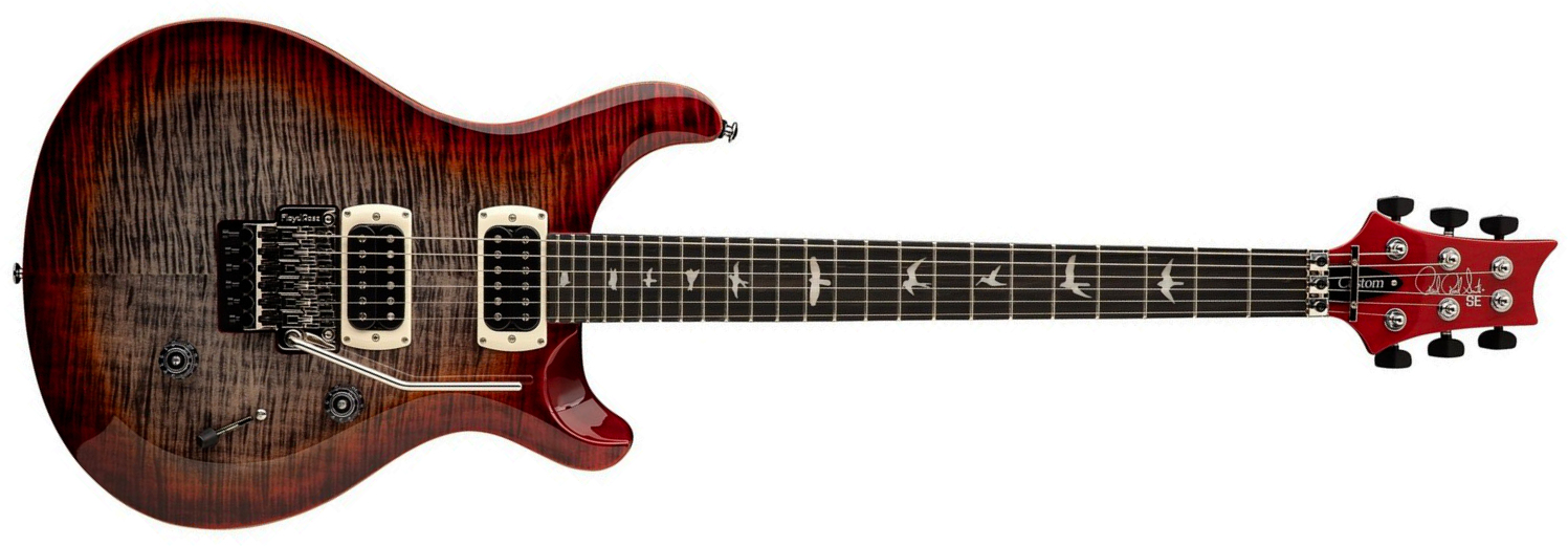 Prs Custom 24 Floyd Se (wing Tuners) 2h Fr Rw - Charcoal Cherry Burst - Guitarra eléctrica de doble corte - Main picture