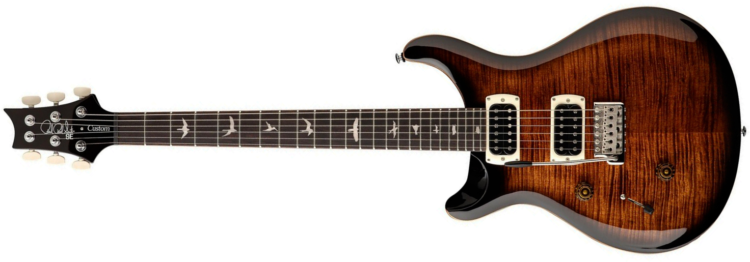 Prs Custom 24 Lh Se (wing Tuners) Gaucher 2h Trem Rw - Black Gold Sunburst - Guitarra electrica para zurdos - Main picture