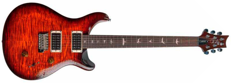 Prs Custom 24 Ltd Se 2h Trem Eb - Orange Tiger Smokeburst - Guitarra eléctrica de doble corte - Main picture
