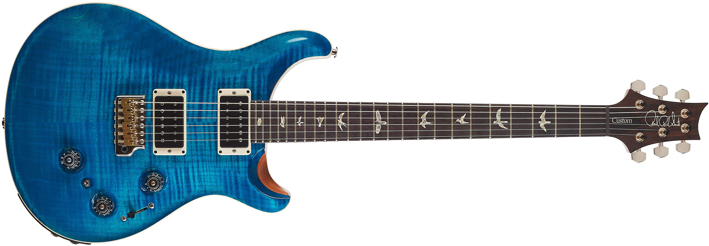 Prs Custom 24 Piezo Usa Hh Trem Rw - Aquamarine - Guitarra eléctrica de doble corte - Main picture