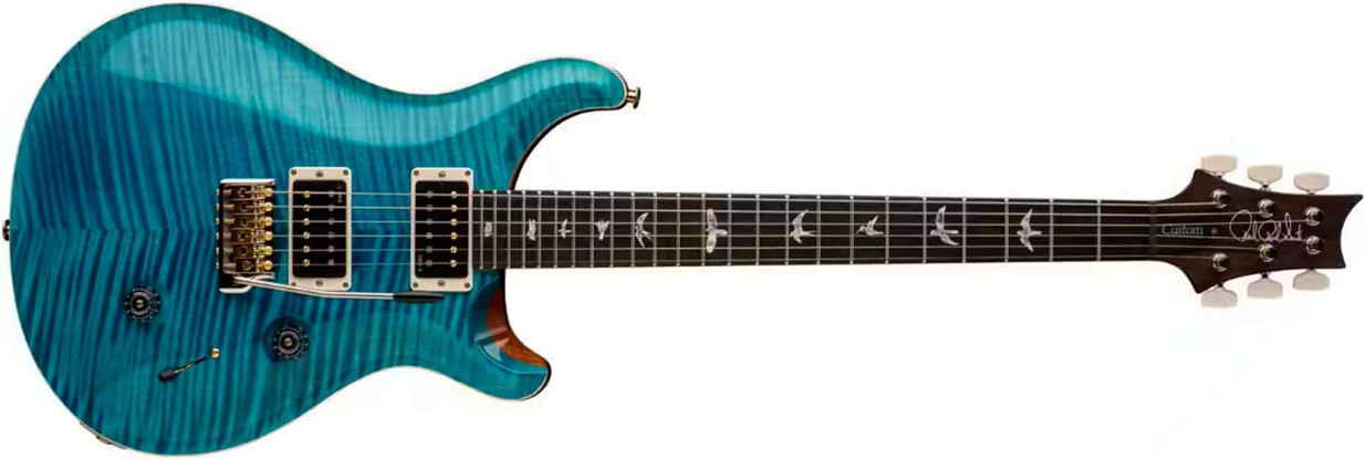 Prs Custom 24 Usa 2h Dmo Trem Rw - Carroll Blue - Guitarra eléctrica de doble corte - Main picture