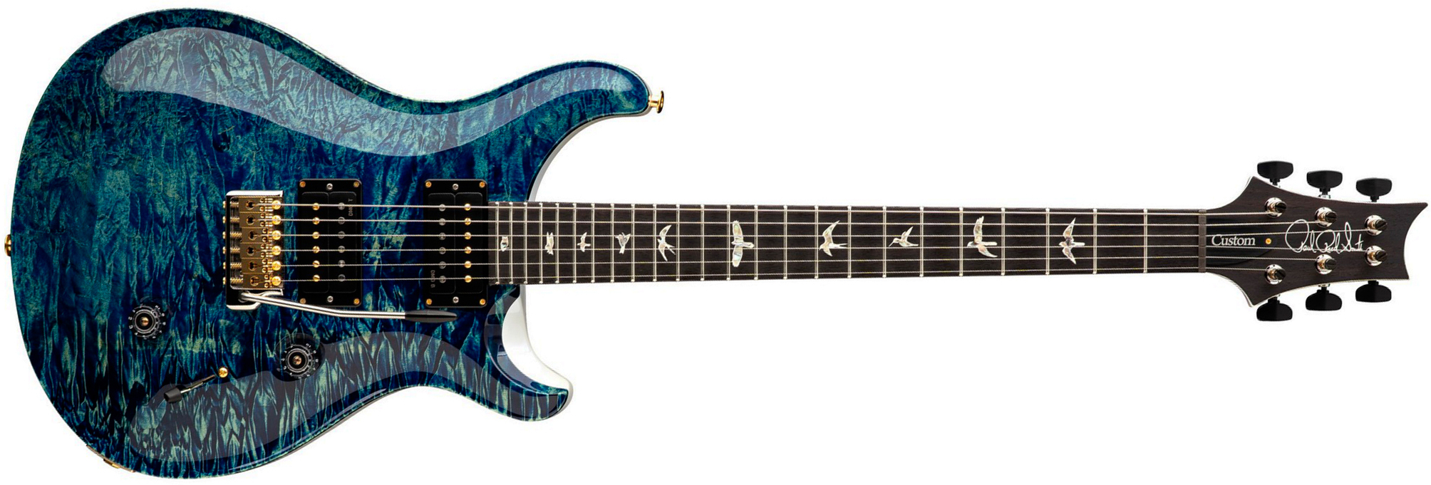 Prs Custom 24 Usa 2h Dmo Trem Rw - River Blue Pearl - Guitarra eléctrica de doble corte - Main picture